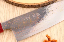 Couteau santoku 16,5cm japonais artisanal Takeshi Saji VG10 Rainbow
