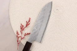 Couteau santoku 17cm japonais artisanal Nigara Hamono Tsuchime VG10 damas