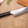 Couteau santoku 19,5cm japonais artisanal Sukenari ZDP-189 damas manche en ébène