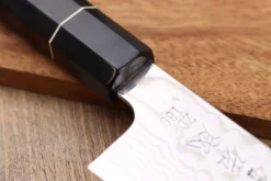 Couteau santoku 19,5cm japonais artisanal Sukenari ZDP-189 damas manche en ébène
