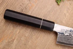 Couteau santoku 19,5cm japonais artisanal Sukenari ZDP-189 damas manche en ébène