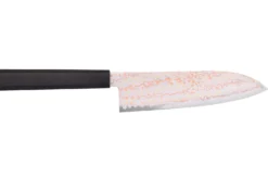 Couteau santoku 18cm japonais artisanal Hatsukokoro Hayabusa Rainbow Damas