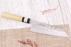 Couteau santoku 18cm japonais artisanal Fujiwara Maboroshi manche en magnolia