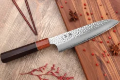 Couteau santoku 17cm japonais artisanal Yuzo Akira Tsuchime VG10