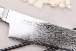 Couteau santoku 18cm japonais Sakai Takayuki Grand Chef Seigaiha Damas 45 couches