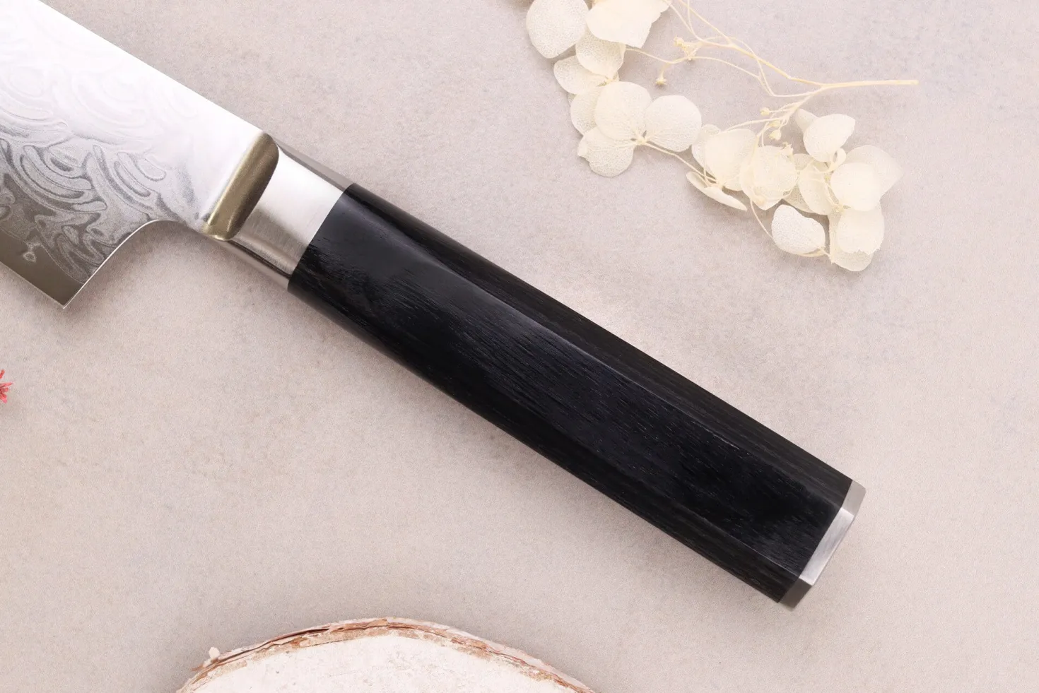 Couteau santoku 18cm japonais Sakai Takayuki Grand Chef Seigaiha Damas 45 couches