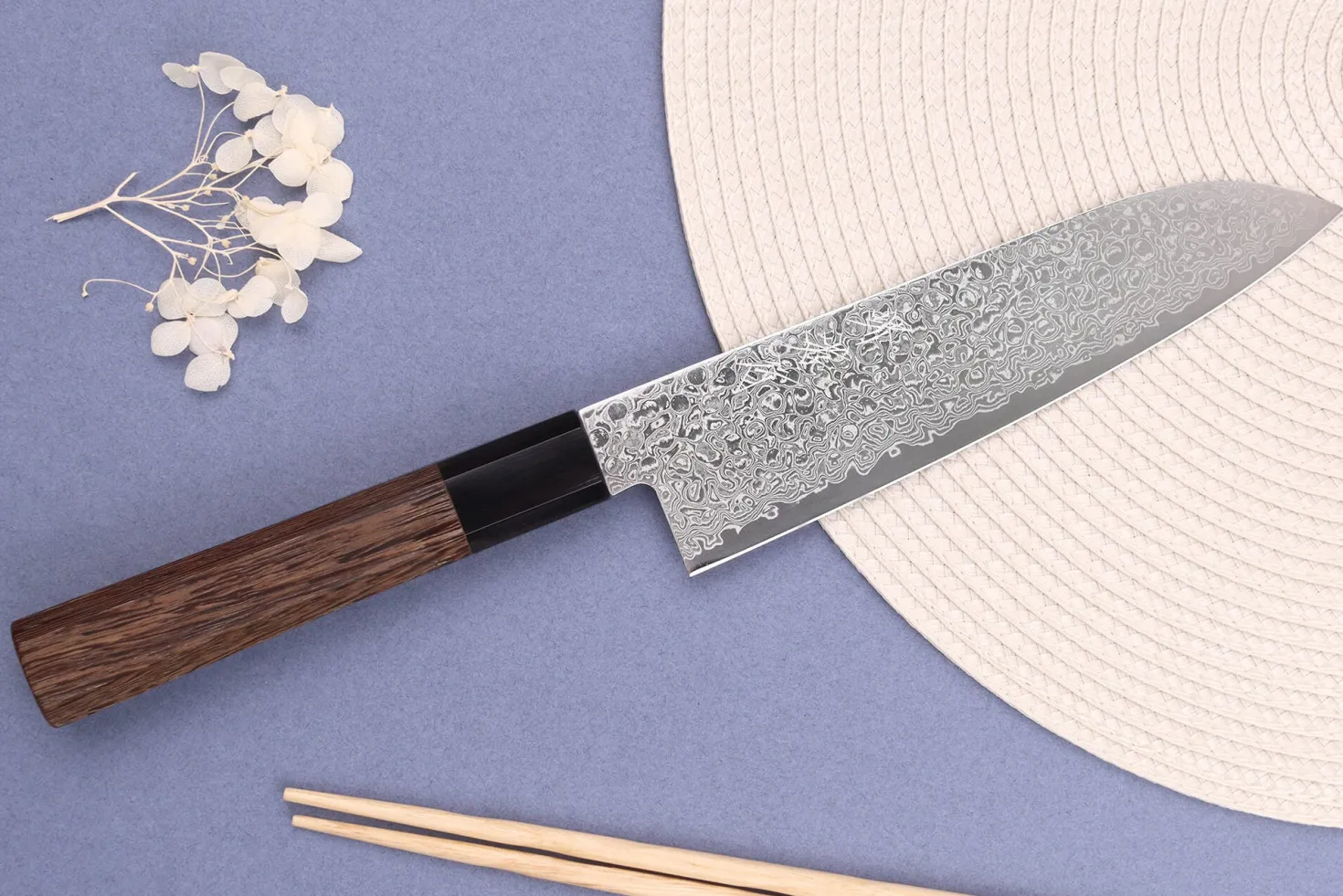 Couteau santoku 18cm japonais Sakai Takayuki Ginga damas