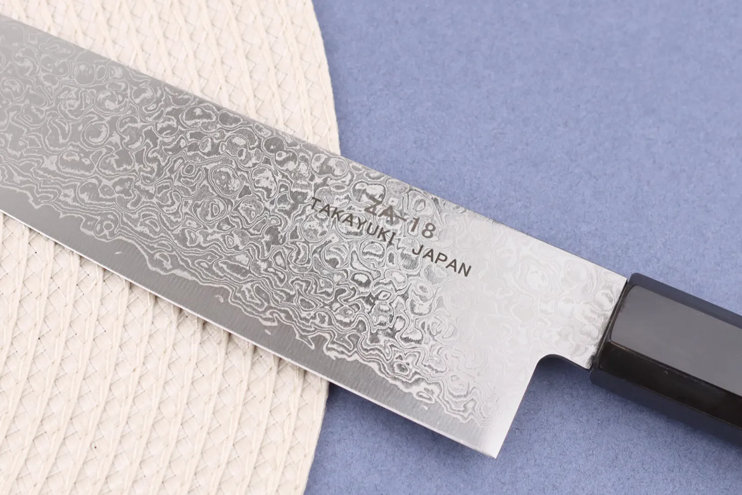 Couteau santoku 18cm japonais Sakai Takayuki Ginga damas