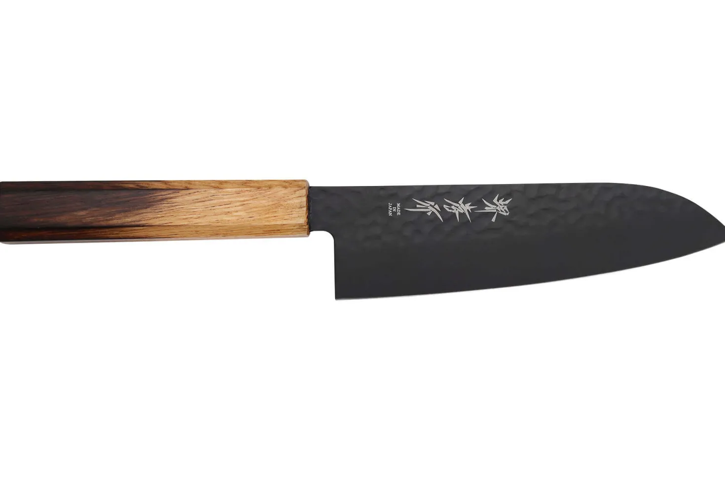Couteau santoku 17cm japonais Sakai Takayuki Kurokage VG10 manche en chêne brûlé