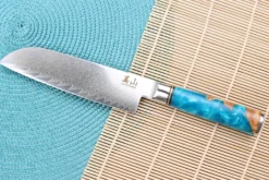 Couteau santoku 17cm Kutoyama damas Azur
