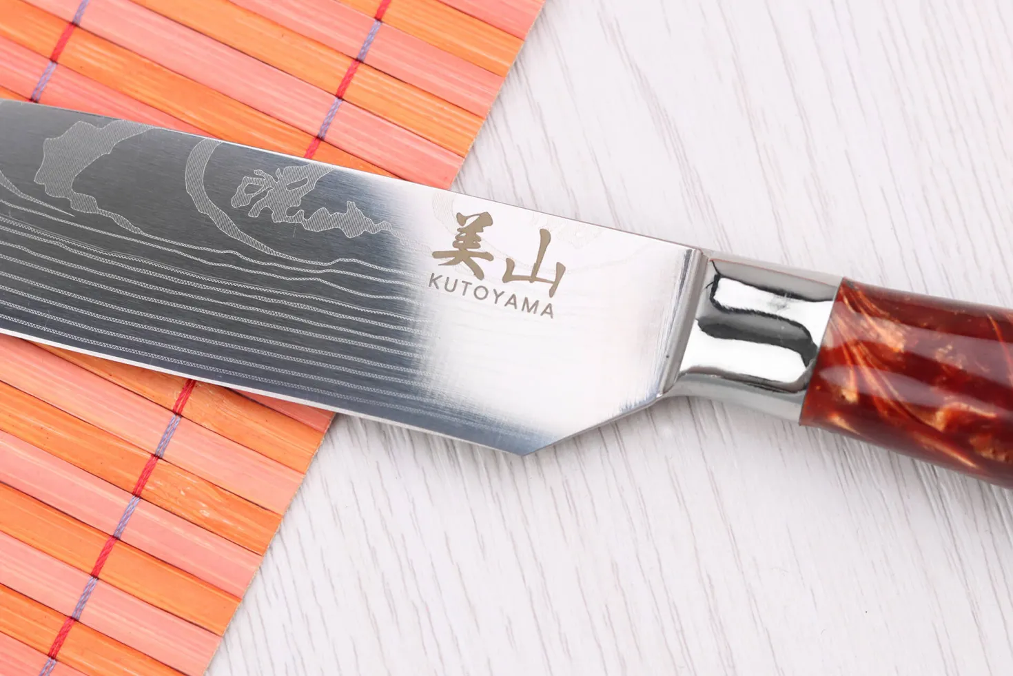 Couteau santoku 12cm Kutoyama Red Flame