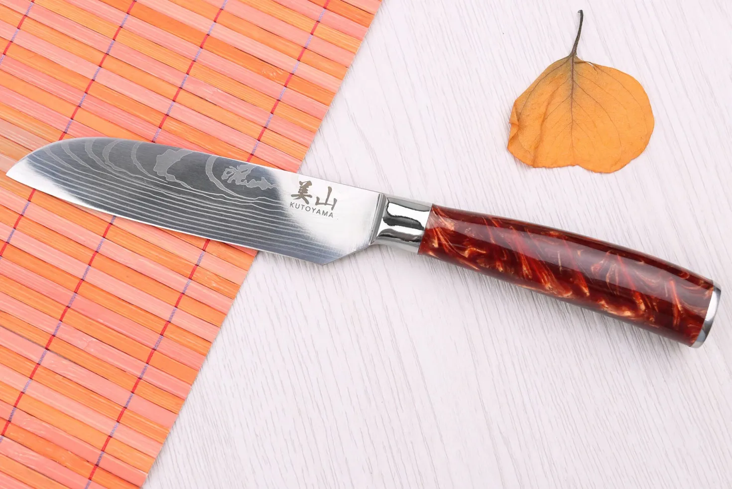 Couteau santoku 12cm Kutoyama Red Flame
