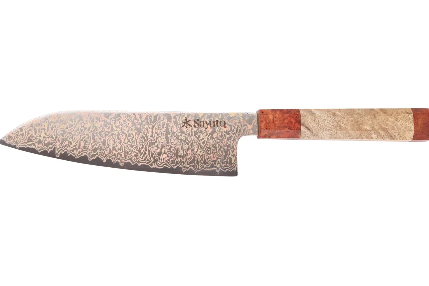 Couteau santoku 18cm Sayuto Érable Damas 12Cr