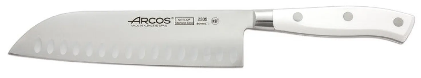 Couteau santoku forgé Riviera White Arcos lame 18cm acier NITRUM®