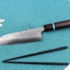 Couteau santoku japonais artisanal Yu Kurosaki Fujin 16,5cm SG2 turquoise