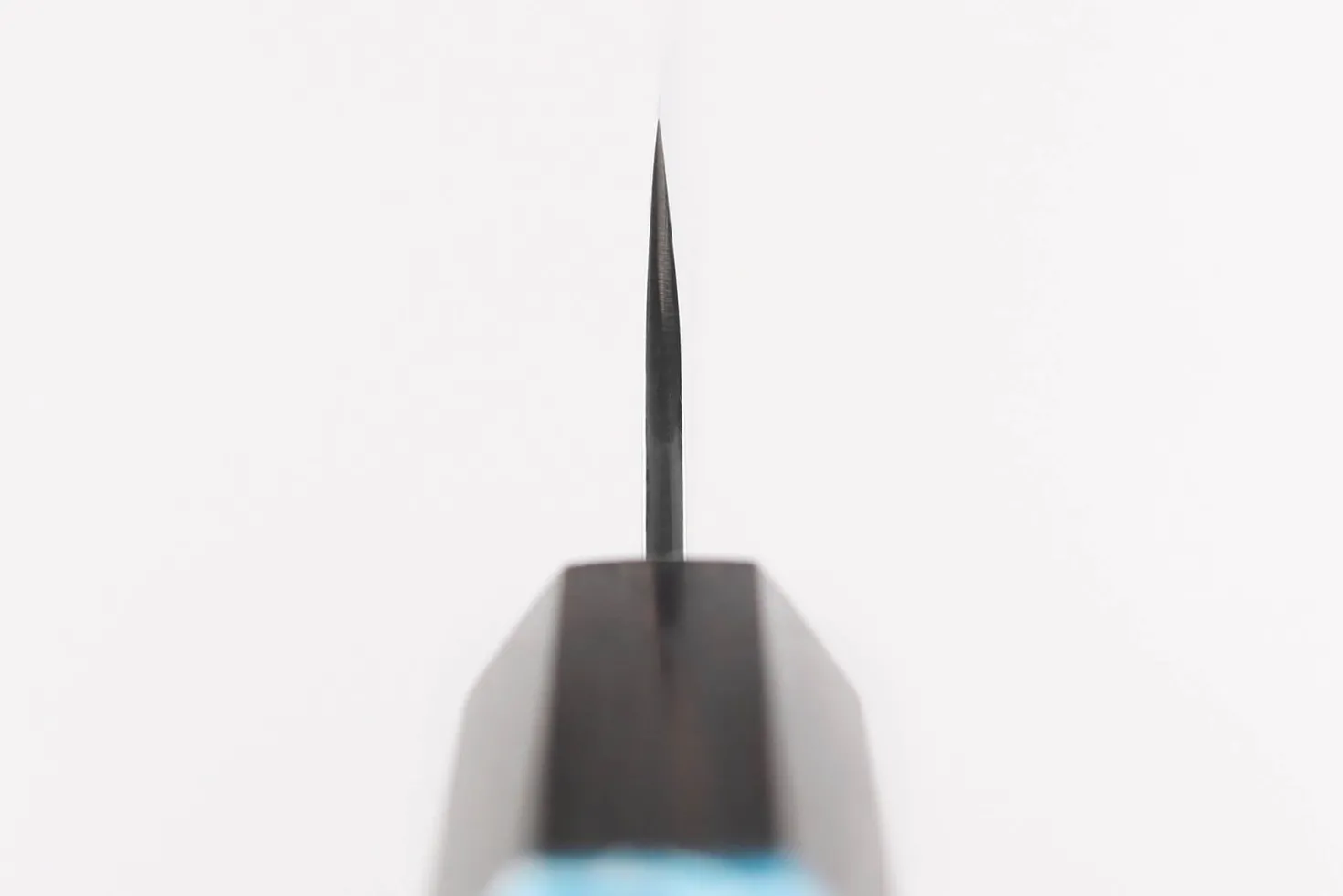 Couteau santoku japonais artisanal Yu Kurosaki Fujin 16,5cm SG2 turquoise