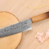 Couteau santoku japonais artisanal Yoshihiro ZAD lame damassée 18cm