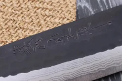Couteau santoku japonais artisanal Nao Yamamoto Damas AS brut de forge 16,5cm