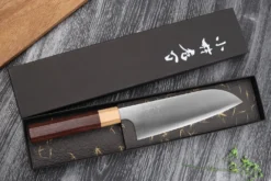 Couteau santoku japonais artisanal Kei Kobayashi SG2 Octogone 17cm