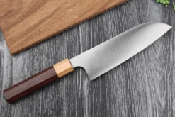 Couteau santoku japonais artisanal Kei Kobayashi SG2 Octogone 17cm