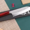 Couteau santoku japonais artisanal Kei Kobayashi SG2 Damas Heptagone 17cm