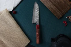 Couteau santoku japonais artisanal Yoshimi Kato 16.5cm SG2 Damascus