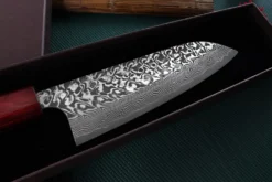 Couteau santoku japonais artisanal Yoshimi Kato 16.5cm SG2 Damascus