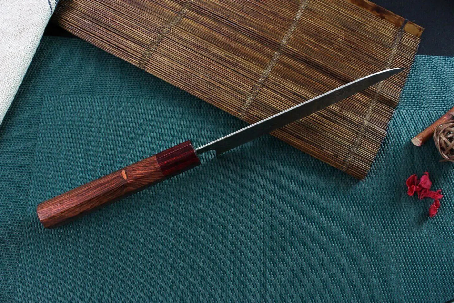 Couteau santoku japonais artisanal Yoshimi Kato 16.5cm SG2 Damascus