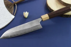 Couteau santoku japonais artisanal Yoshimi Kato AS Nashiji 17cm