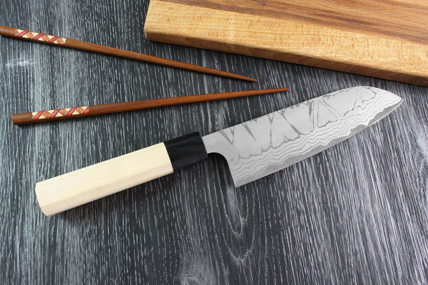 Couteau santoku japonais artisanal Masakage Shimo 17cm Shirogami