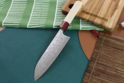 Couteau santoku japonais artisanal Masakage Kiri 16.5cm damas 49 couches