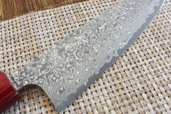 Couteau santoku japonais artisanal Yoshimi Kato 17cm VG10 Nickel Damascus cerisier