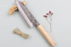 Couteau santoku japonais artisanal Wusaki Nakata Erable BS2 16,5cm manche érable