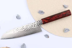 Couteau santoku japonais 17cm Sakai Takayuki Nanairo Wine Damas VG10