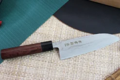 Couteau santoku japonais Japan Kanetsune Blue Steel damas 16.5cm