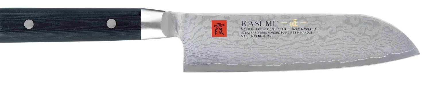 Couteau santoku japonais Kasumi Masterpiece damas haut de gamme 18cm