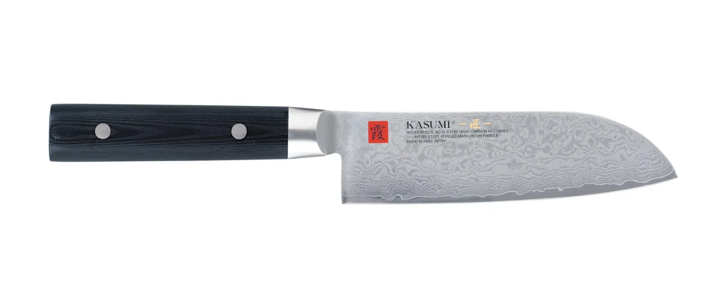 Couteau santoku japonais Kasumi Masterpiece damas haut de gamme 13cm