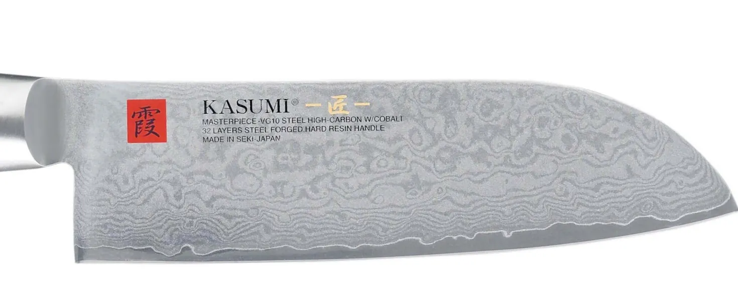 Couteau santoku japonais Kasumi Masterpiece damas haut de gamme 13cm