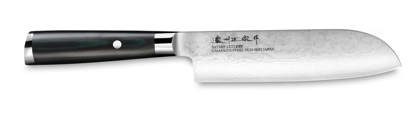 Couteau santoku japonais Satake Cutlery Helios 17cm damas 69 couches