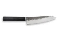 Couteau santoku japonais Shizu Hamono Yamato martelé 18cm manche sombre