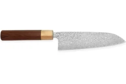 Couteau santoku japonais Tsunehisa SLD Damas bois de rose 16,5cm