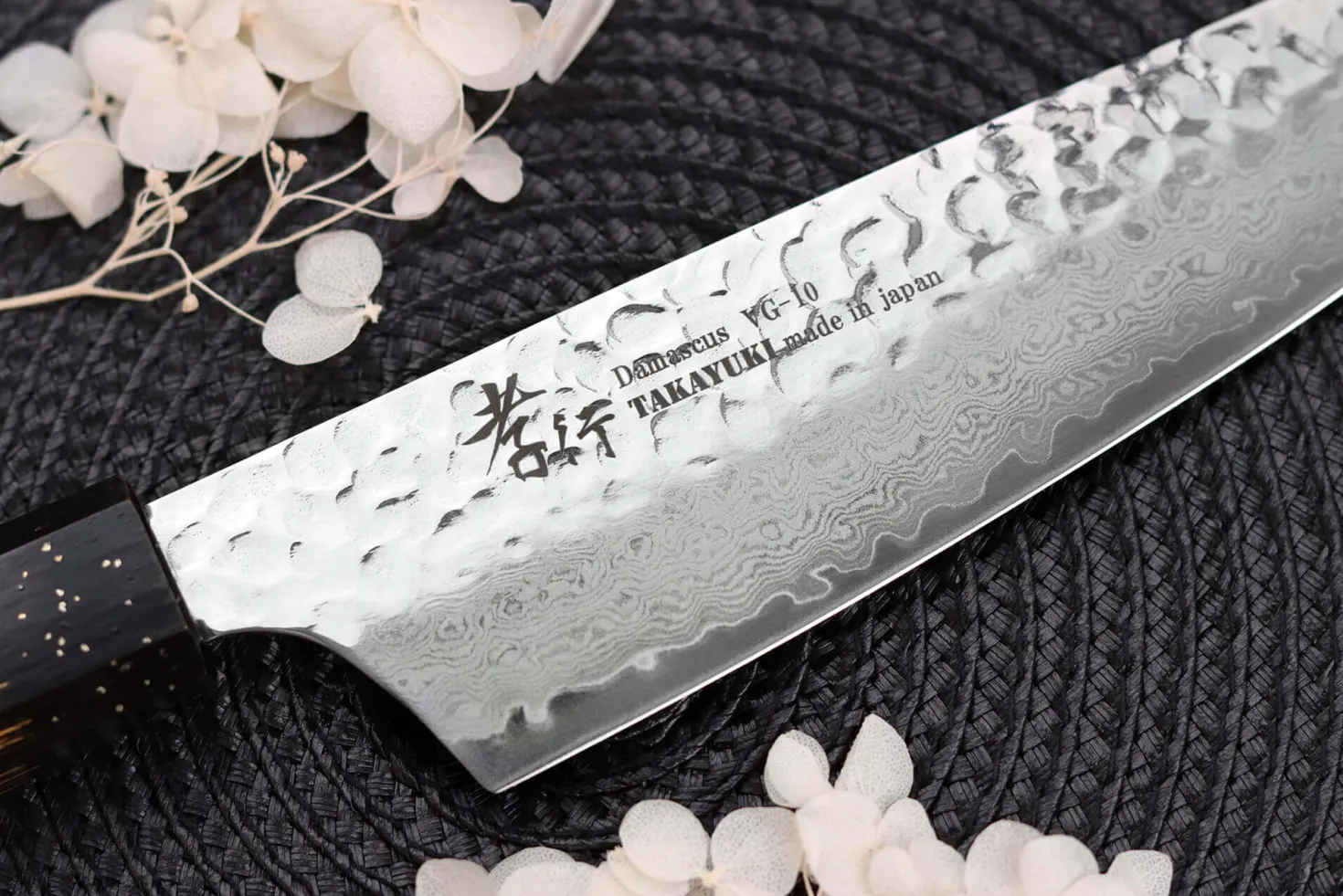 Couteau santoku kiritsuke 16cm japonais Sakai Takayuki Kashi Urushi VG10 damas