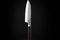 Couteau santoku Kotai lame martelée 18cm manche pakkawood avec fourreau