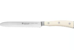 Couteau à saucisson Wüsthof Classic Ikon Blanc forgé lame crantée 14cm