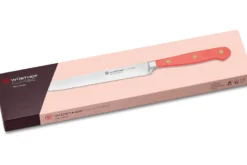 Couteau à saucisson Wusthof Classic Colour Coral Peach forgé lame crantée 14cm