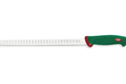Couteau à saumon professionnel SANELLI Premana lame alvéolée 31cm manche vert