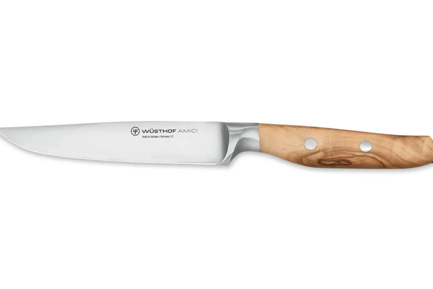 Couteau à steak Wüsthof Amici forgé 12cm en bois d'olivier