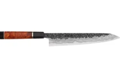 Couteau sujihiki 24cm japonais artisanal Kisuke Manaka Enn en cognassier avec 2 anneaux