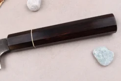 Couteau sujihiki 24cm japonais artisanal Naoki Mazaki WS2 Black Nashiji