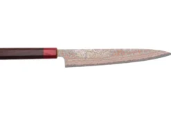 Couteau sujihiki 24cm japonais artisanal Takeshi Saji VG10 Rainbow Nashiji